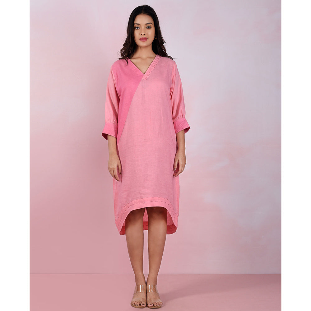 The House of Hemp Women Hemp and Lyocell Pink Prism Dress