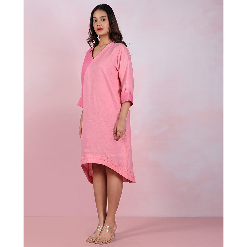 The House of Hemp Women Hemp and Lyocell Pink Prism Dress
