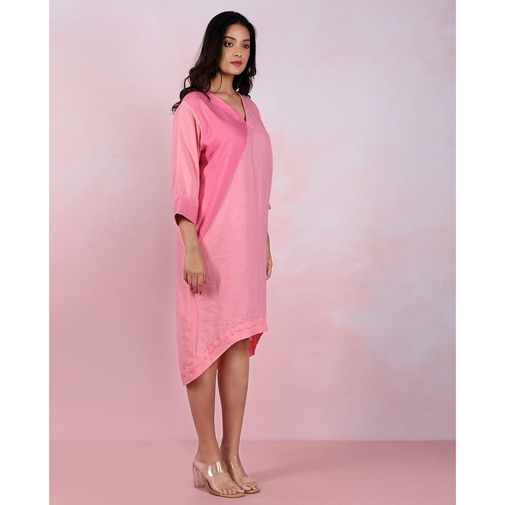 The House of Hemp Women Hemp and Lyocell Pink Prism Dress