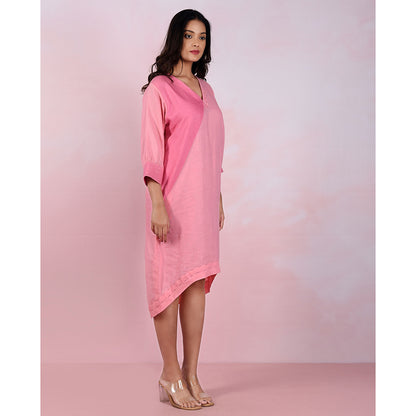 The House of Hemp Women Hemp and Lyocell Pink Prism Dress