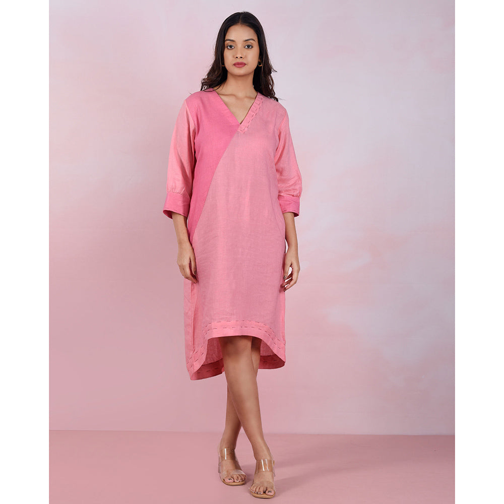 The House of Hemp Women Hemp and Lyocell Pink Prism Dress