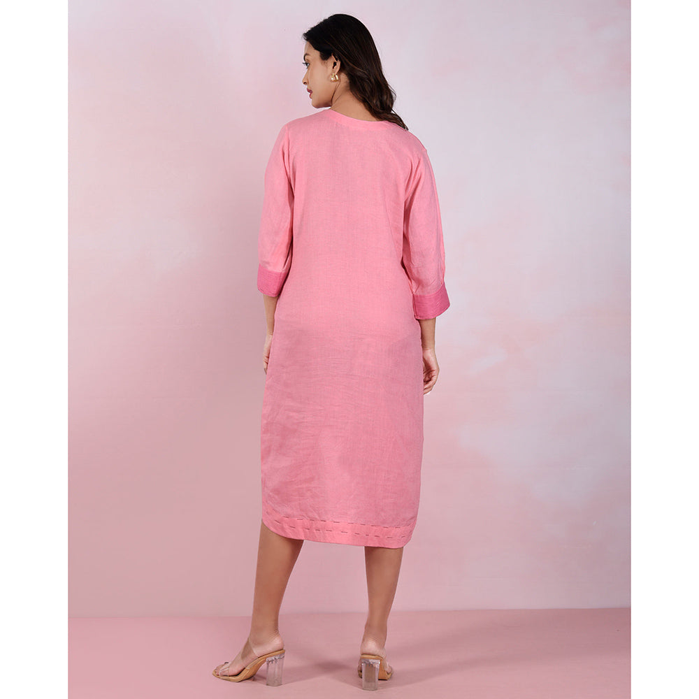 The House of Hemp Women Hemp and Lyocell Pink Prism Dress