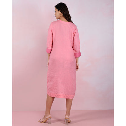 The House of Hemp Women Hemp and Lyocell Pink Prism Dress