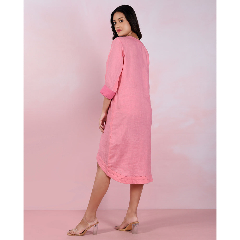 The House of Hemp Women Hemp and Lyocell Pink Prism Dress