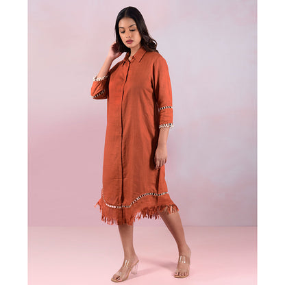 The House of Hemp Women Hemp and Lyocell Rustic Fringe Dress