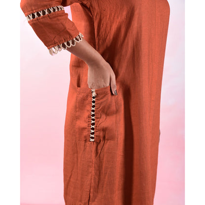 The House of Hemp Women Hemp and Lyocell Rustic Fringe Dress