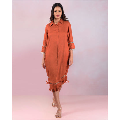 The House of Hemp Women Hemp and Lyocell Rustic Fringe Dress