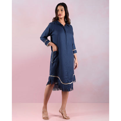 The House of Hemp Women Hemp and Lyocell Nocturne Fringe Dress