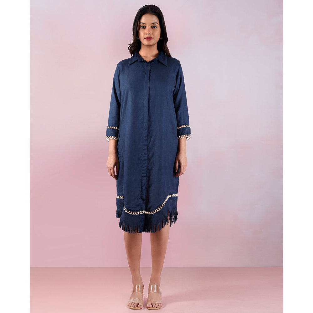 The House of Hemp Women Hemp and Lyocell Nocturne Fringe Dress