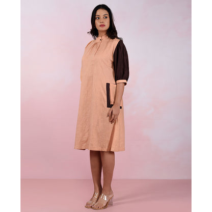 The House of Hemp Women Hemp and Lyocell Caramel Edge Dress