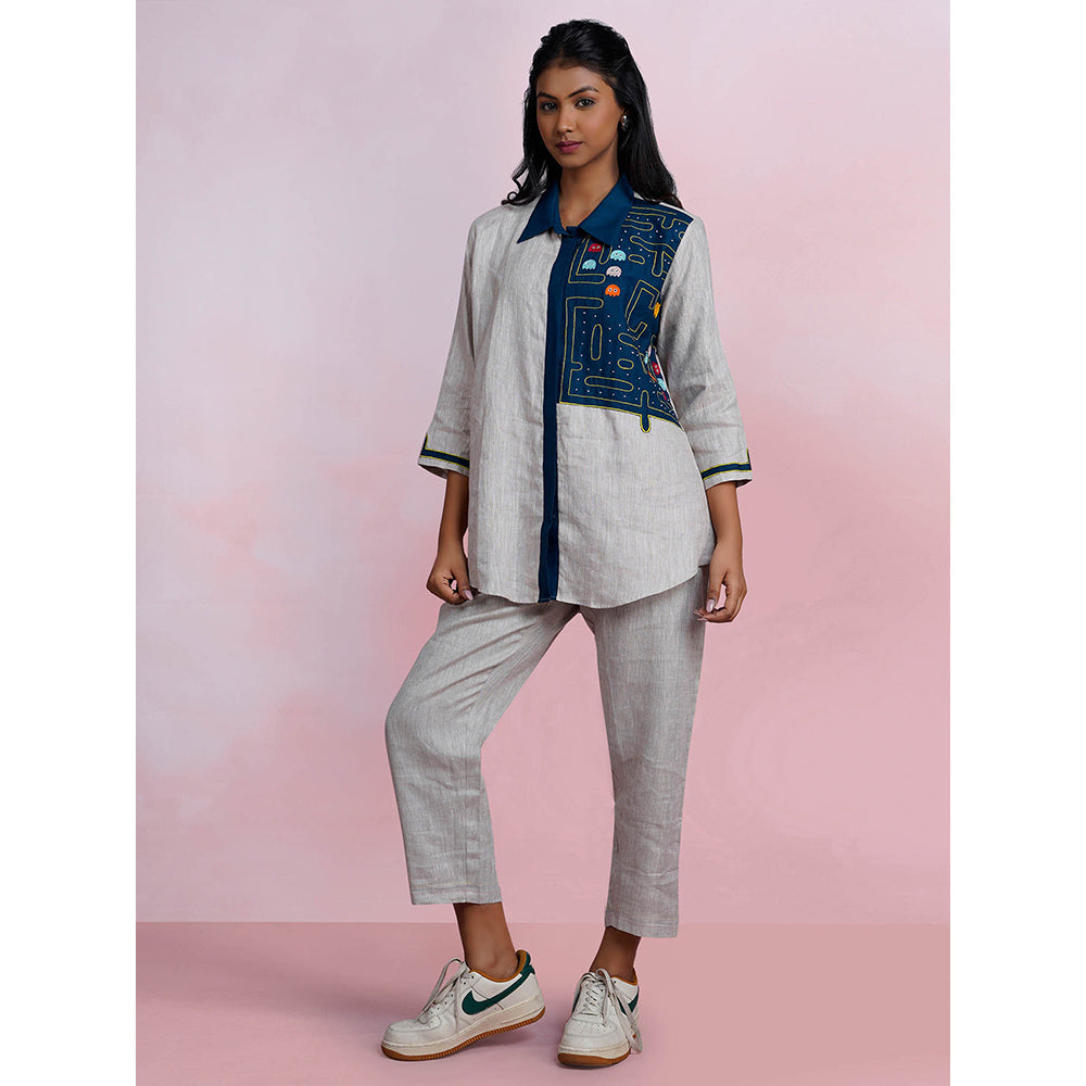 The House of Hemp Storm Pac-Man Grey Shirt with Pant (Set of 2)
