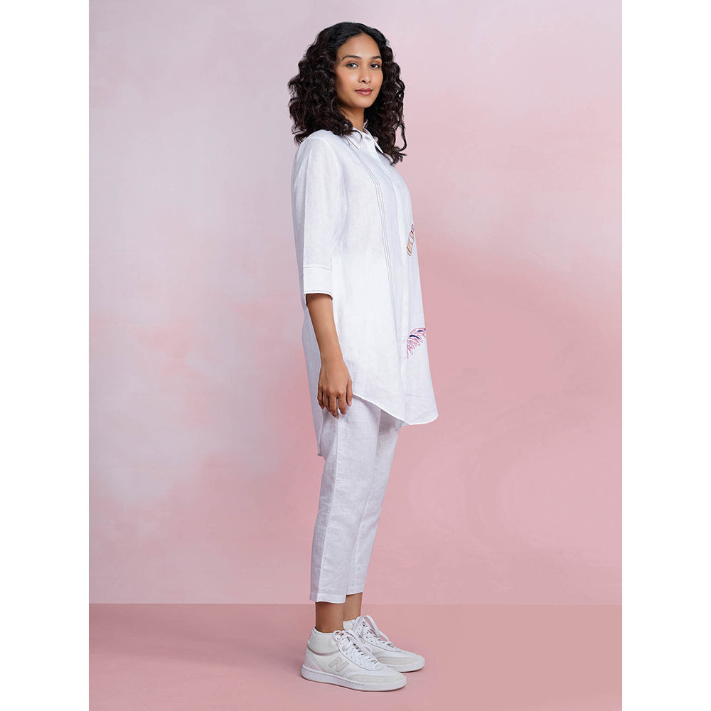 The House of Hemp Cloud Ease White Tunic with Pant (Set of 2)