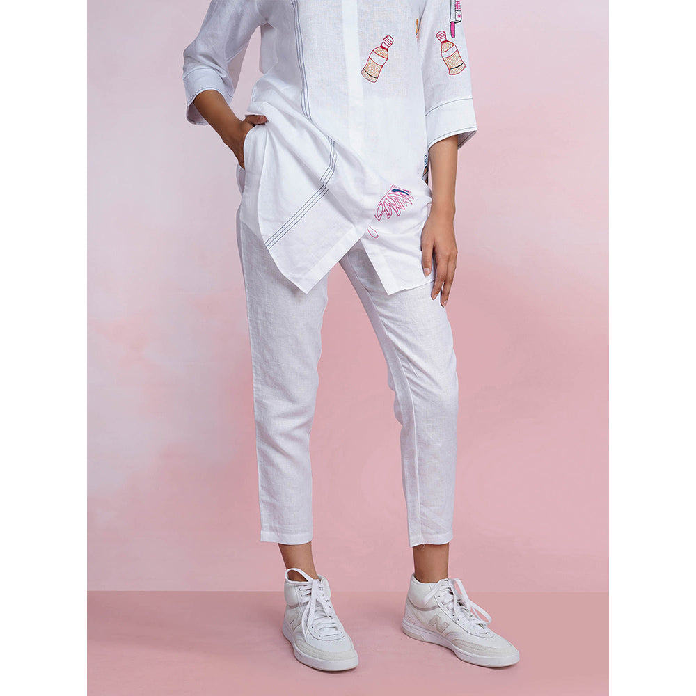The House of Hemp Cloud Ease White Tunic with Pant (Set of 2)