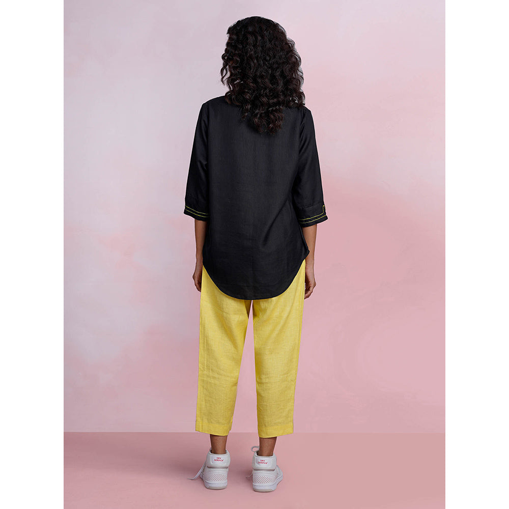 The House of Hemp Midnight Pac-Man Black Shirt with Pant (Set of 2)
