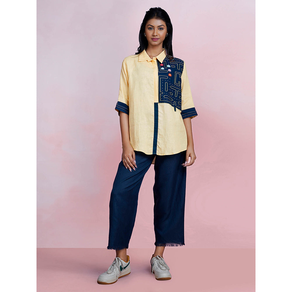 The House of Hemp Sunbeam Pac-Man Yellow Shirt with Pant (Set of 2)
