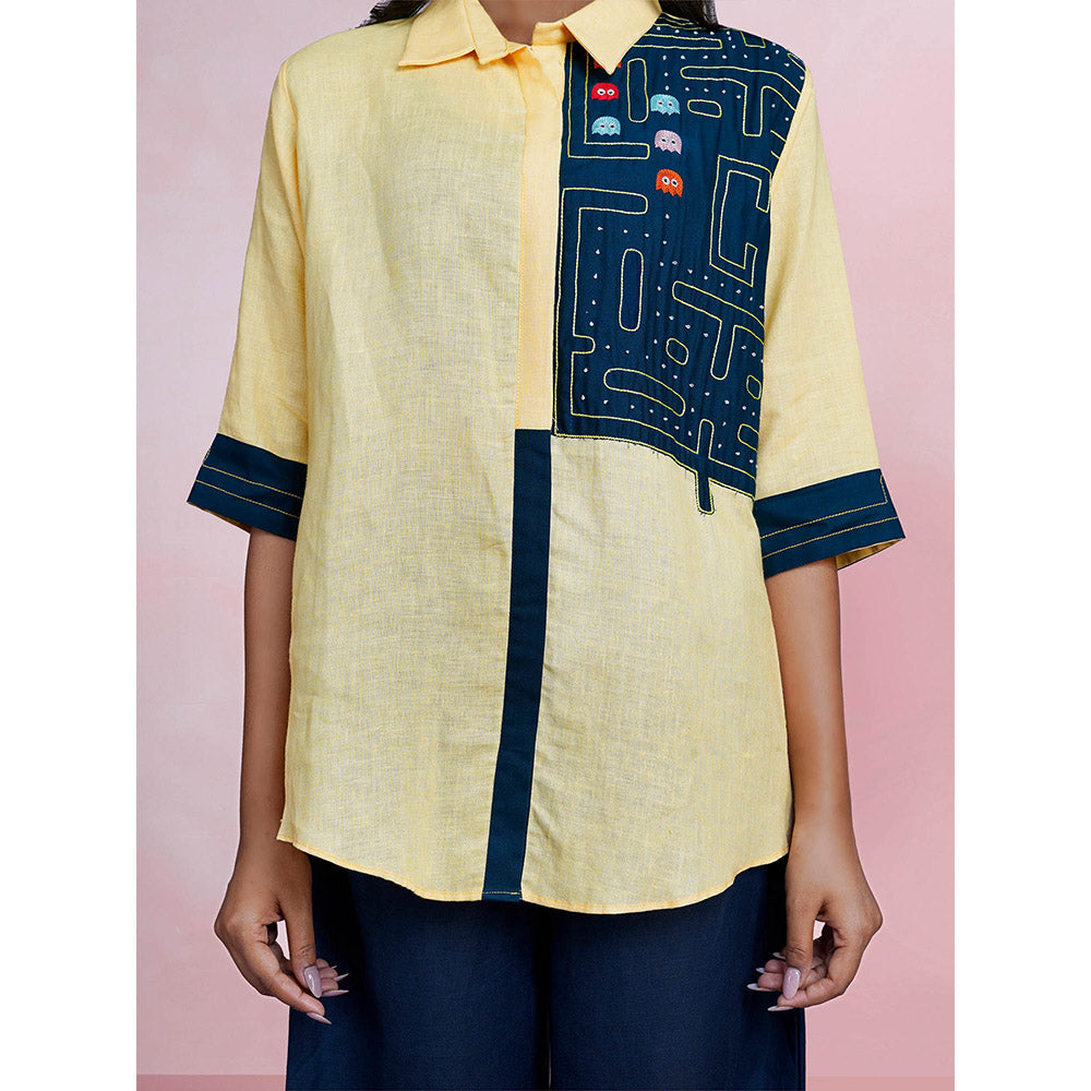 The House of Hemp Sunbeam Pac-Man Yellow Shirt with Pant (Set of 2)