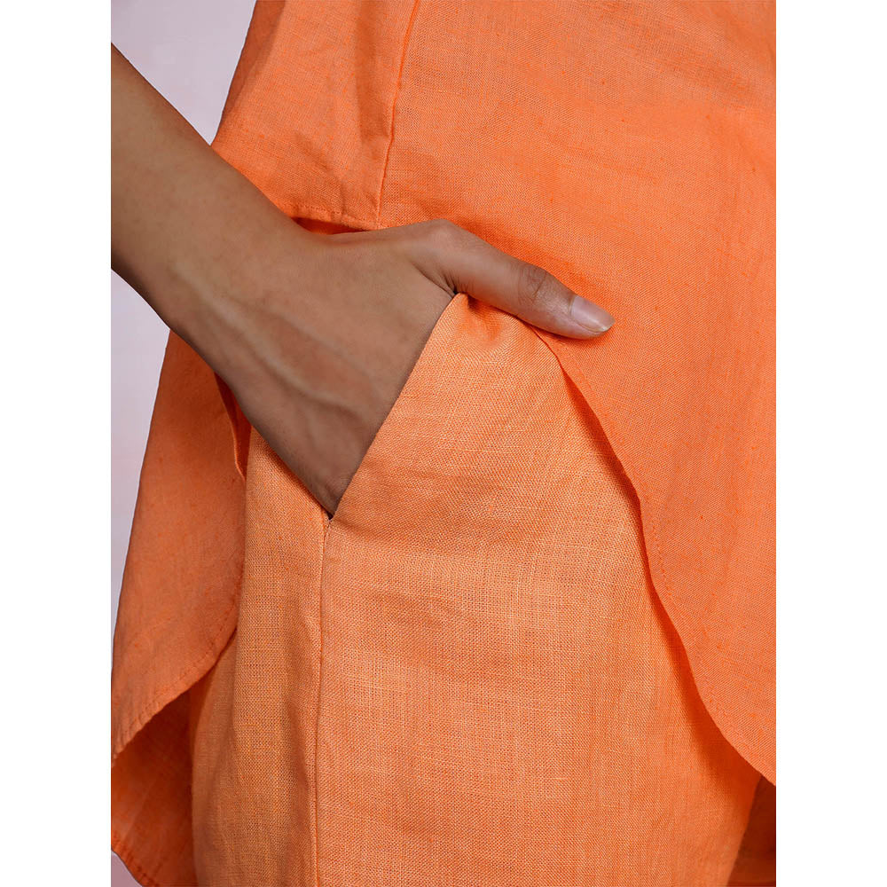 The House of Hemp Sunset Pac-Man Orange Shirt with Pant (Set of 2)