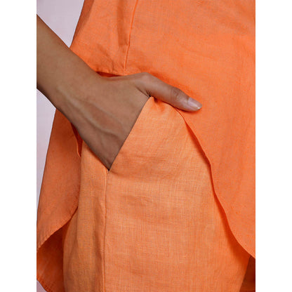 The House of Hemp Sunset Pac-Man Orange Shirt with Pant (Set of 2)