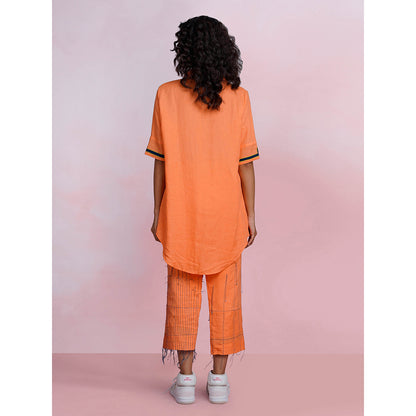 The House of Hemp Sunset Pac-Man Orange Shirt with Pant (Set of 2)