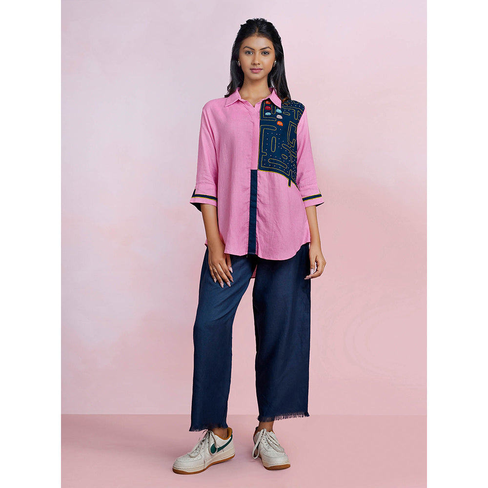 The House of Hemp Blush Pac-Man Mauve Shirt with Pant (Set of 2)