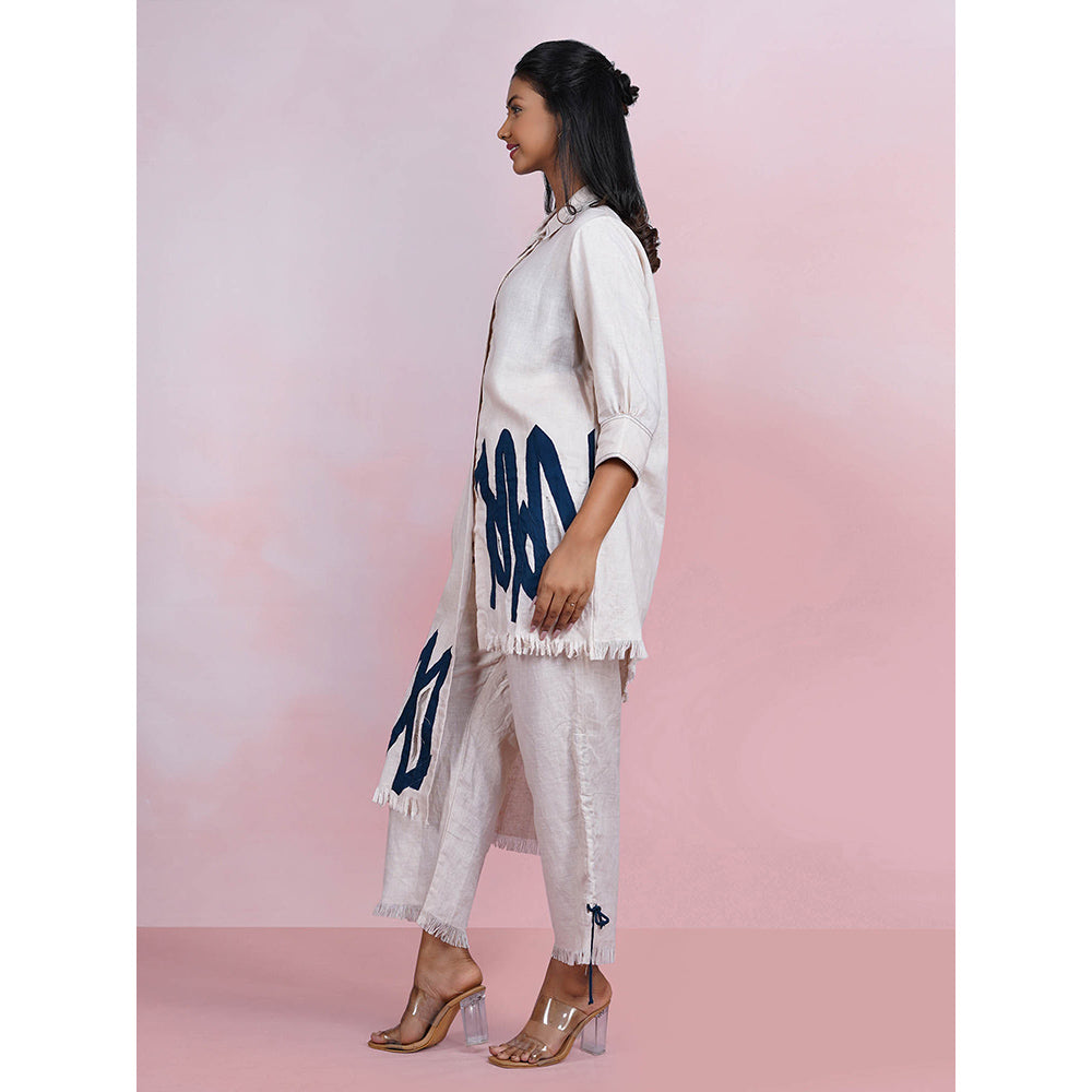 The House of Hemp Ivory Meadow Off White Kurta with Pant (Set of 2)