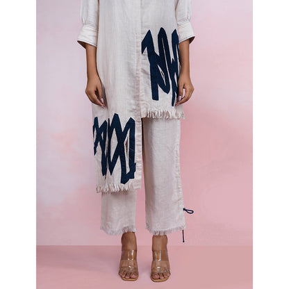 The House of Hemp Ivory Meadow Off White Kurta with Pant (Set of 2)