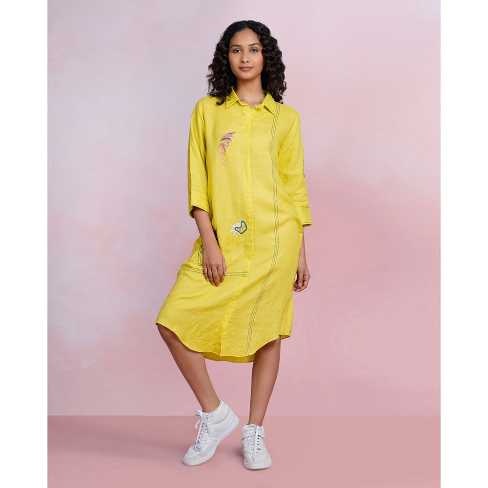 The House of Hemp Mellow Lemon Shirt Dress