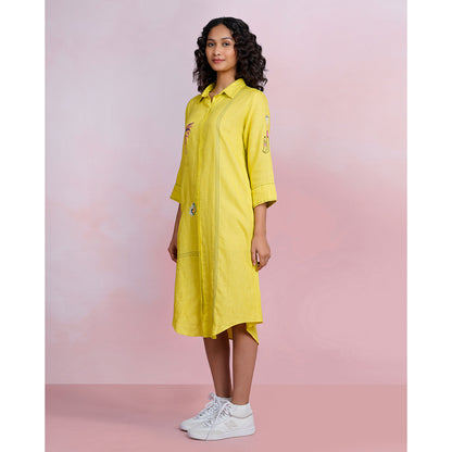 The House of Hemp Mellow Lemon Shirt Dress