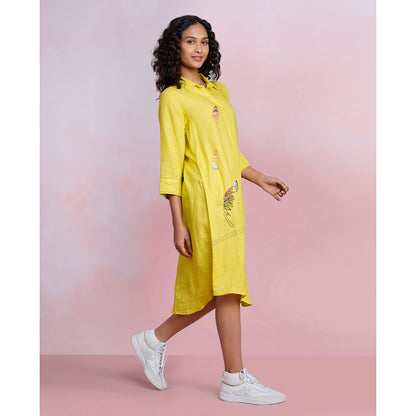 The House of Hemp Mellow Lemon Shirt Dress