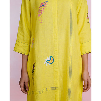 The House of Hemp Mellow Lemon Shirt Dress