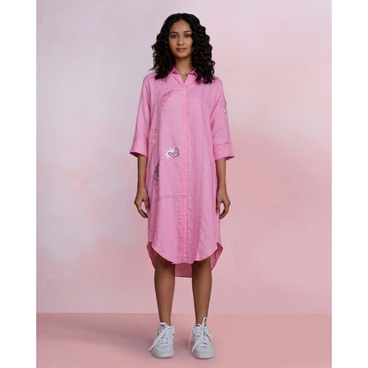 The House of Hemp Blush Breeze Shirt Dress
