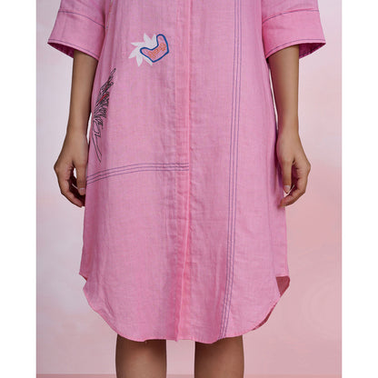 The House of Hemp Blush Breeze Shirt Dress