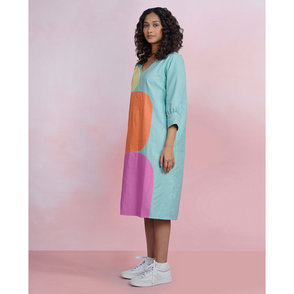 The House of Hemp Viola Aqua Blue Dress