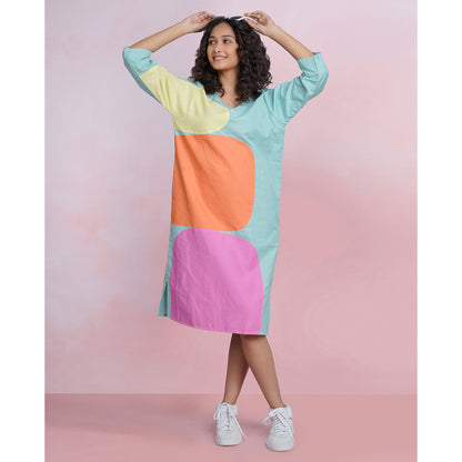 The House of Hemp Viola Aqua Blue Dress