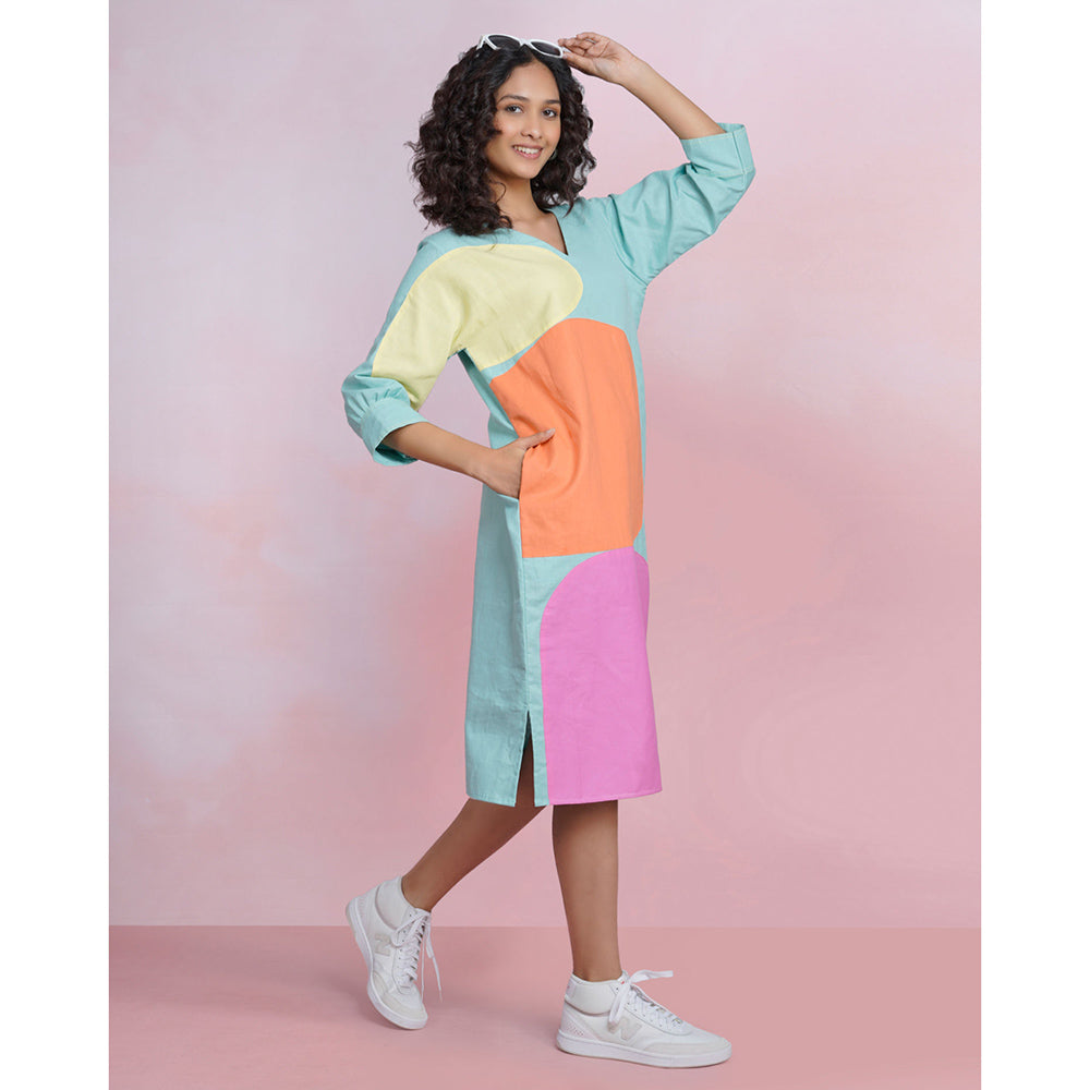 The House of Hemp Viola Aqua Blue Dress