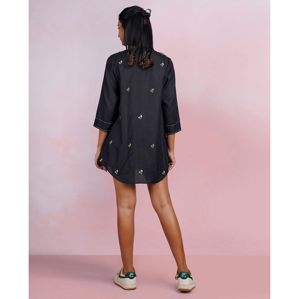 The House of Hemp Dune Cactus Embroidered Shirt