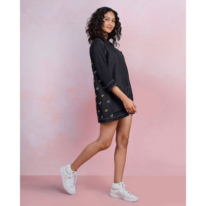 The House of Hemp Sunset Cactus Embroidered Shirt