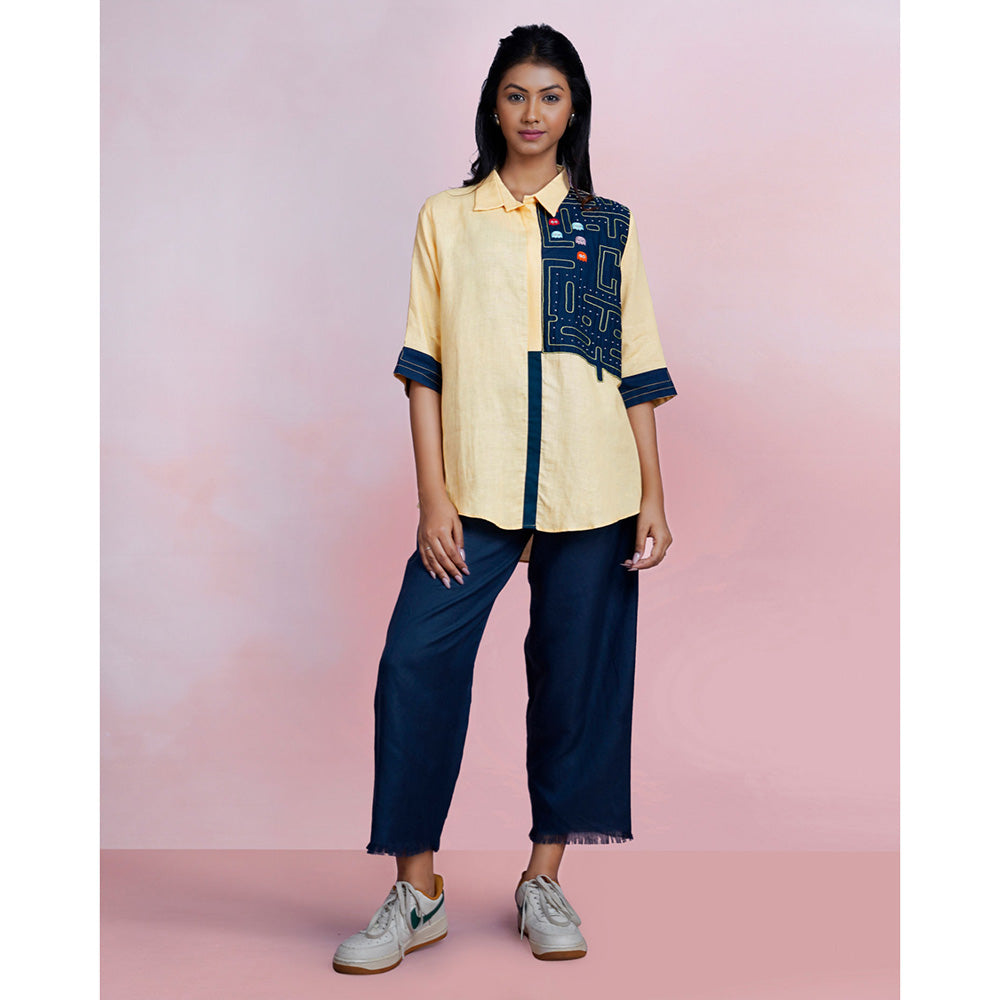 The House of Hemp Neon Chase Embroidered Shirt