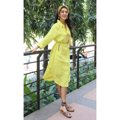 The House of Hemp Yellow Overthinking Dress