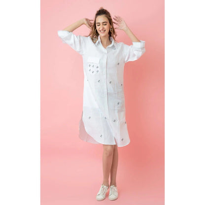 The House of Hemp White Prick Dress