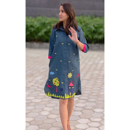 The House of Hemp Blue Azure Horizon Dress