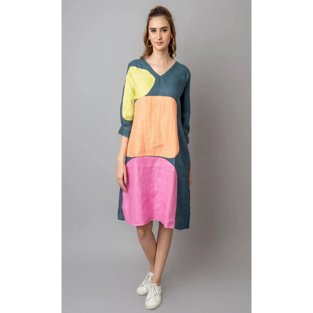 The House of Hemp Teal Viola Dress