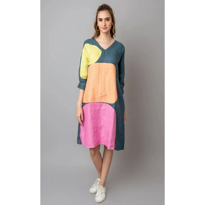 The House of Hemp Teal Viola Dress