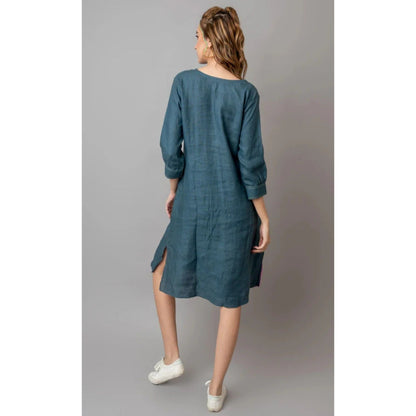 The House of Hemp Teal Viola Dress