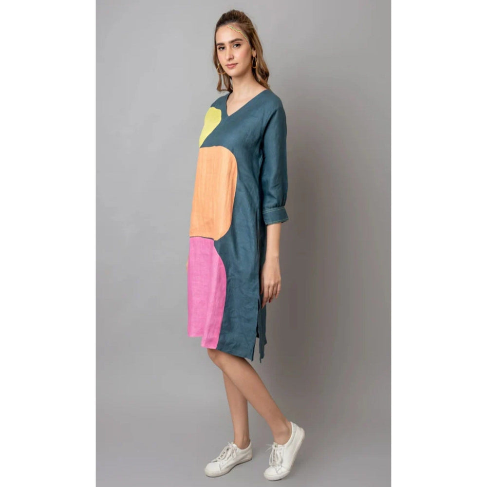 The House of Hemp Teal Viola Dress