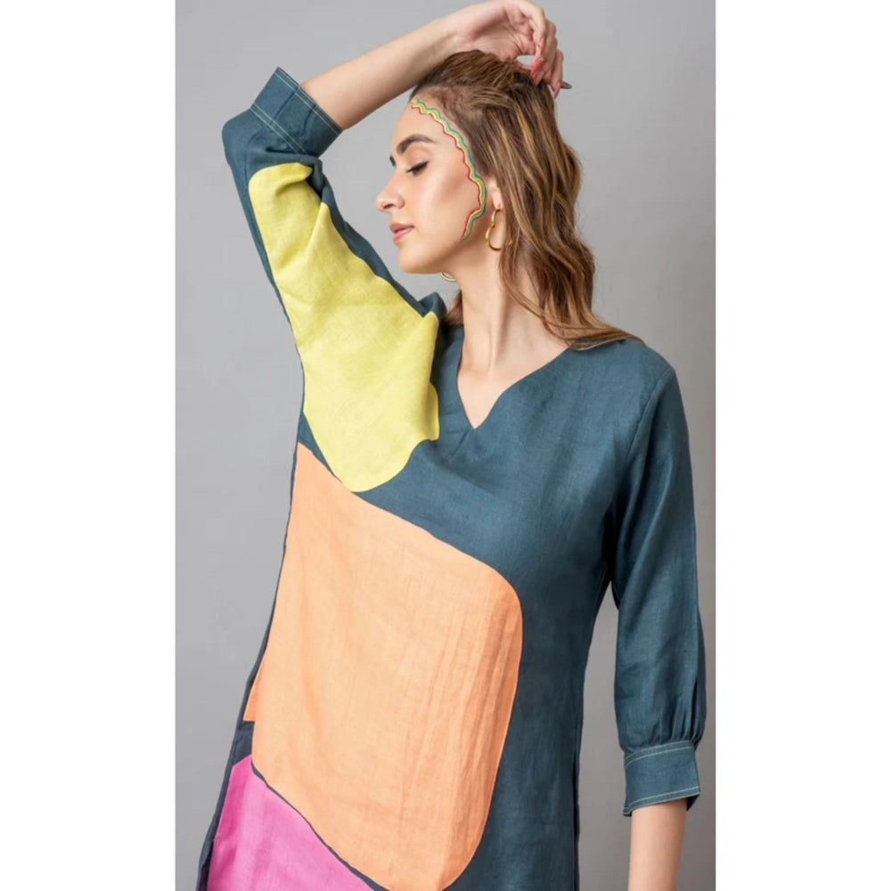 The House of Hemp Teal Viola Dress