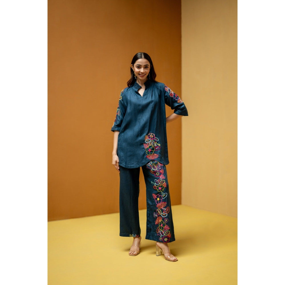 The House of Hemp Blue Neelofar Co-Ord Set