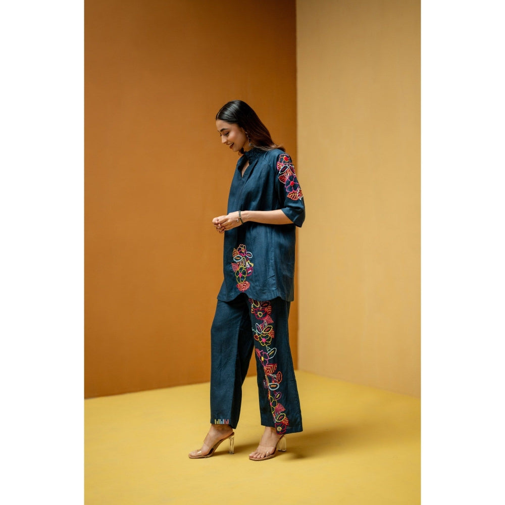 The House of Hemp Blue Neelofar Co-Ord Set