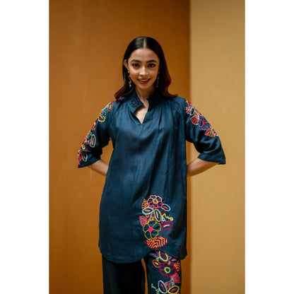 The House of Hemp Blue Neelofar Co-Ord Set