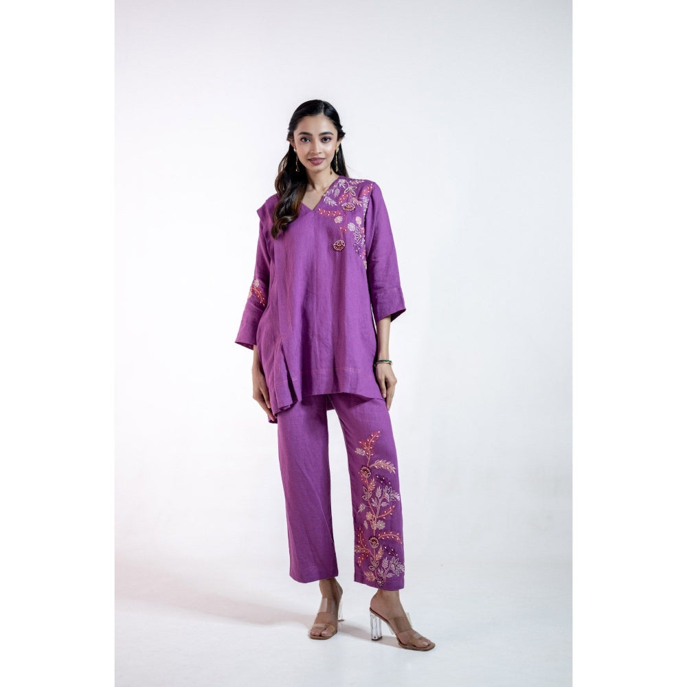 The House of Hemp Purple Aabha Co-Ord Set